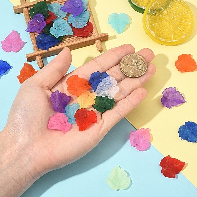 360Pcs 11 Colors Autumn Theme Transparent Frosted Acrylic Pendants MACR-YW0004-03-1