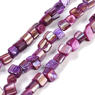 Dyed Natural Freshwater Shell Beads Strands X-SHEL-P016-01D-1