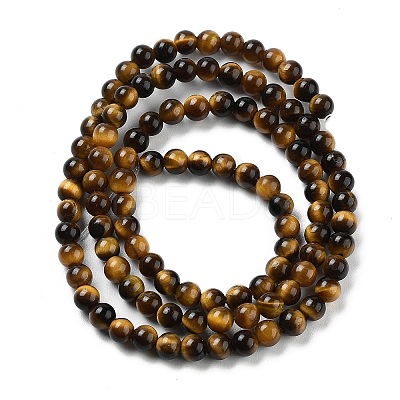 Natural Tiger Eye Beads Strands G-G099-4mm-4-1