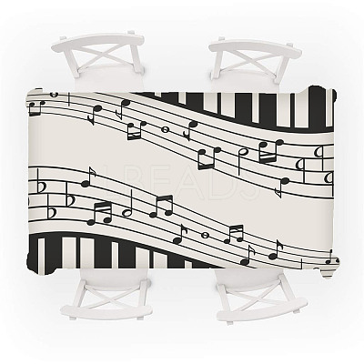 Piano Pattern Linen Tablecloth AJEW-WH0528-69B-1