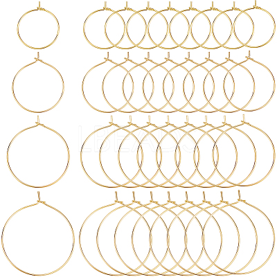 160Pcs 4 Style Brass Wine Glass Charm Rings KK-SP0001-33G-1