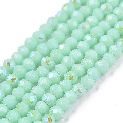 Electroplate Opaque Solid Color Glass Beads Strands EGLA-A044-P1mm-L14-1