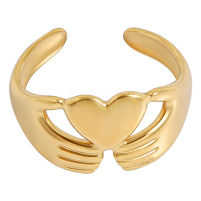 304 Stainless Steel Open Cuff Rings KF3261-2-1