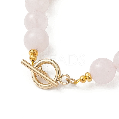 Natural Amethyst & Natural Rose Quartz  Beaded Bracelets for Women BJEW-JB13150-01-1