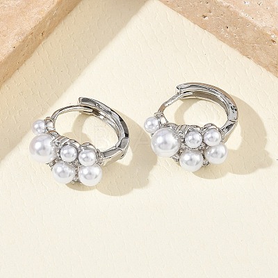 Brass Micro Pave Cubic Zirconia Hoop Earrings for Women EJEW-A168-17P-1