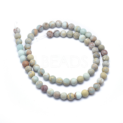 Natural Aqua Terra Jasper Beads Strands G-N0128-48F-6mm-1