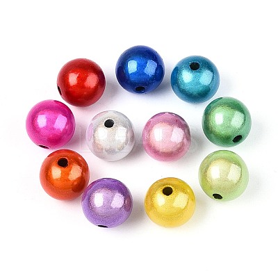 Spray Painted Acrylic Beads MACR-Q154-12mm-01M-01-1