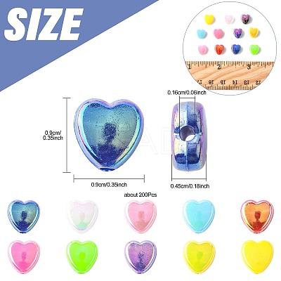 200Pcs 2 Colors ABS Plastic Beads KY-FS0001-42A-1