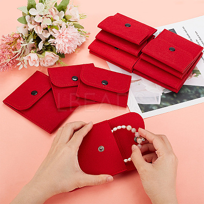 12Pcs 4 Styles Portable Felt Card Cover Bag ABAG-GA0001-21A-1