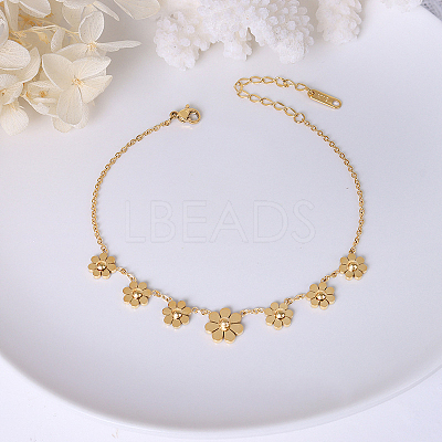 Daisy 304 Stainless Steel Charms Anklets WG455CF-02-1