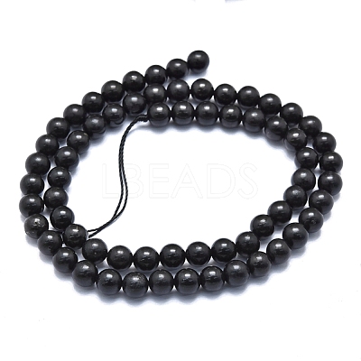 Natural Shungite Beads Strands G-M353-A04-8mm-1