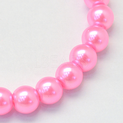 Baking Paint Pearlized Glass Pearl Round Bead Strands HY-Q003-10mm-68-1
