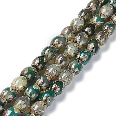 Tibetan Style dZi Beads Strands TDZI-E005-01M-1