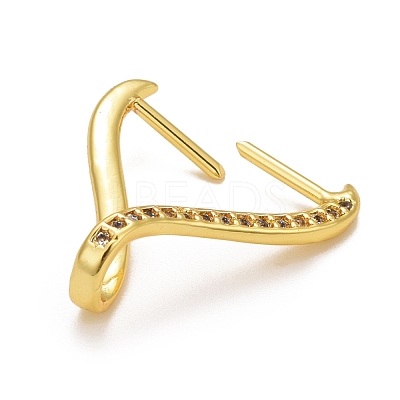 Rack Plating Brass Micro Pave Cubic Zirconia Ice Pick Pinch Bails KK-B056-01G-1