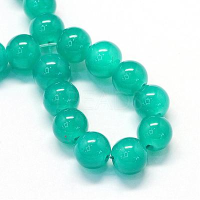 Baking Paint Imitation Jade Glass Round Bead Strands DGLA-Q021-8mm-07-1