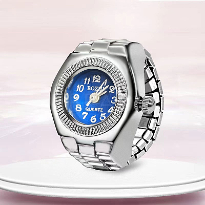201 Stainless Steel Stretch Watchband Finger Ring Watches WACH-G018-03P-04-1