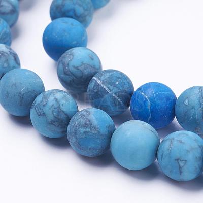 Dyed Natural Map Stone/Picasso Stone/Picasso Jasper Beads Strands G-F520-52-10mm-1