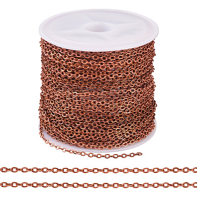 Brass Coated Iron Flat Cable Chains CH-TAC0007-02R-1