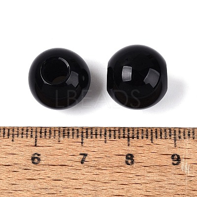 Natural Black Onyx European Beads G-Q602-09B-12-1