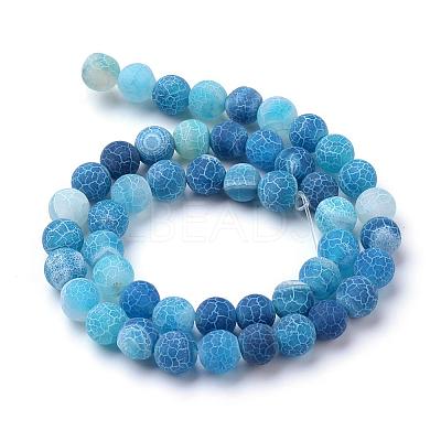 Natural & Dyed Crackle Agate Bead Strands G-T056-8mm-07-1