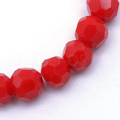 Opaque Solid Glass Bead Strands GLAA-R166-4mm-02E-1