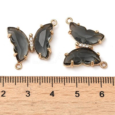 Brass Pave Faceted Glass Connector Charms FIND-Z020-04V-1
