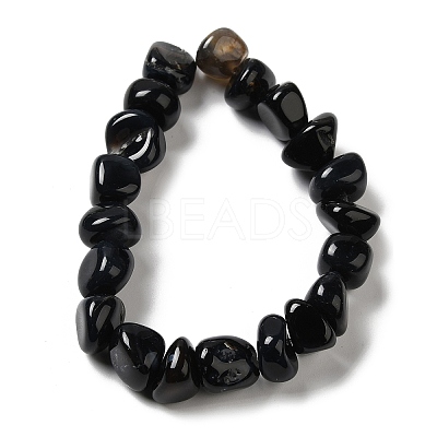Natural Black Agate Beads Strands G-H295-B01-15-1