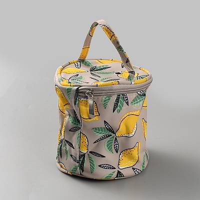 Polycotton Knitting Zipper Cylinder Bag AJEW-WH20011-19C-1