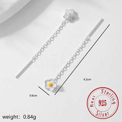 Simple S925 Silver Flower Stud Earrings for Women Daily Party Wear OY1580-1
