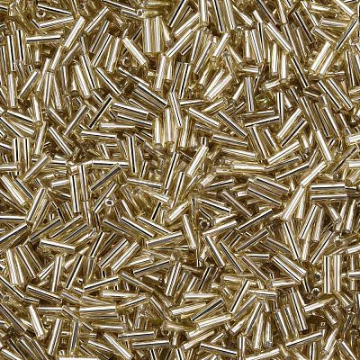 Plated Glass Bugle Beads SEED-S046-01B-22-1