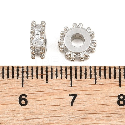 Brass Pave Clear Cubic Zirconia Beads CU-CBA6A75-19B-P-1