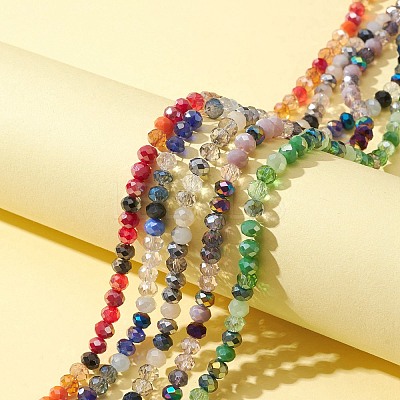 5 Strands 5 Colors Electroplate Glass Beads Strands EGLA-FS0001-31-1