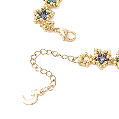 Star Glass Seed Beaded Bracelets BJEW-MZ00260-1