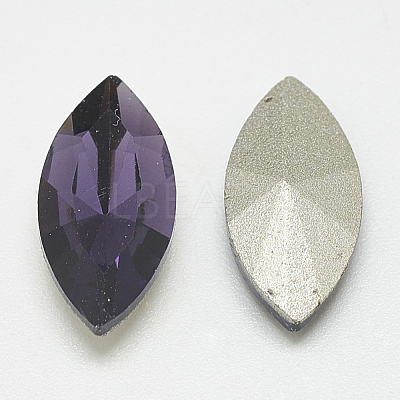 Pointed Back Glass Rhinestone Cabochons RGLA-T083-7x15mm-16-1