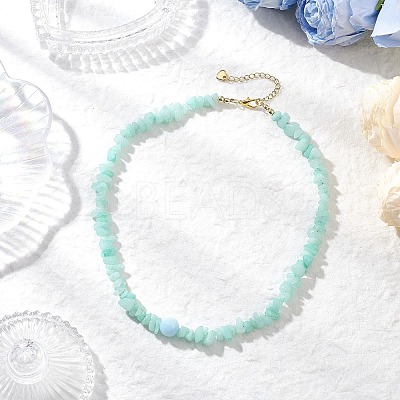Dyed Natural White Jade Chip Beaded Necklaces NJEW-JN05508-1