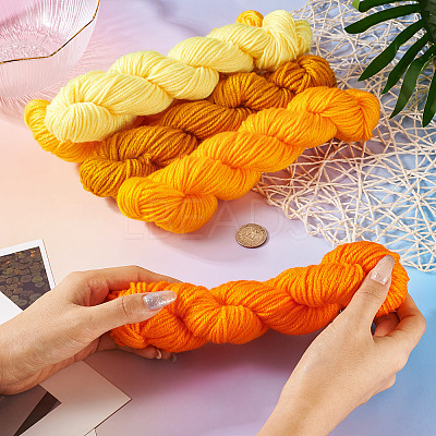 5 Bundles 5 Colors Yellow Theme Acrylic Fiber Yarn OCOR-TA0003-18A-1