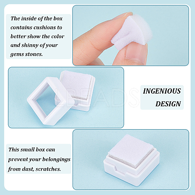Square Plastic Loose Diamond Storage Boxes CON-WH0095-49A-1