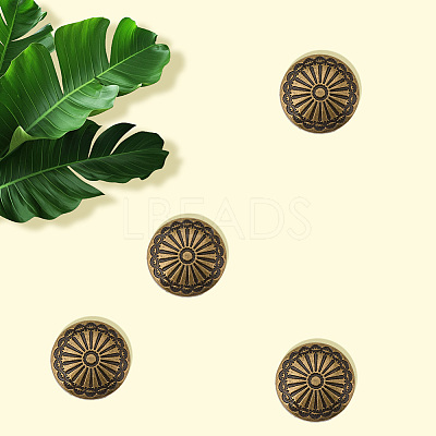 20Pcs 1-Hole Alloy Shank Buttons BUTT-GF0004-10AB-1