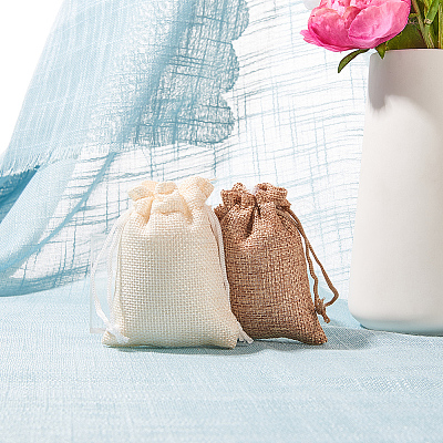 Burlap Packing Pouches Drawstring Bags ABAG-BC0001-08-9x7-1