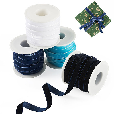 40 Yards 4 Colors Single Face Velvet Ribbon SRIB-TA0001-35A-1