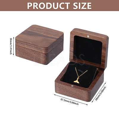 Wooden Jewelry Pendant Storage Magnetic Gift Case CON-WH0095-78A-1