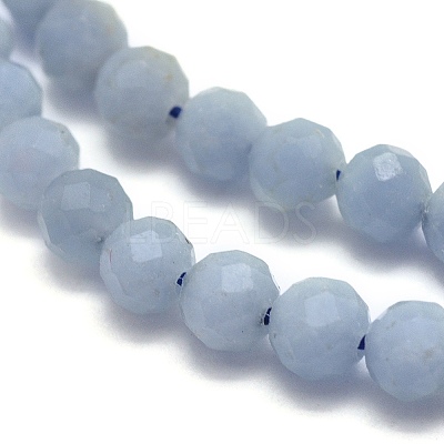 Natural Angelite Beads Strands G-O171-08-4mm-1