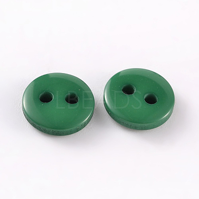 2-Hole Flat Round Resin Sewing Buttons for Costume Design BUTT-E119-28L-14-1