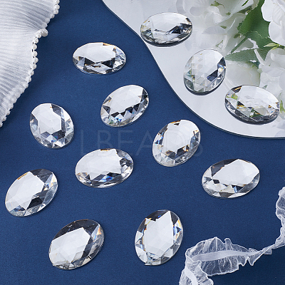 Acrylic Rhinestone Flat Back Cabochons DIY-GF0009-17C-1
