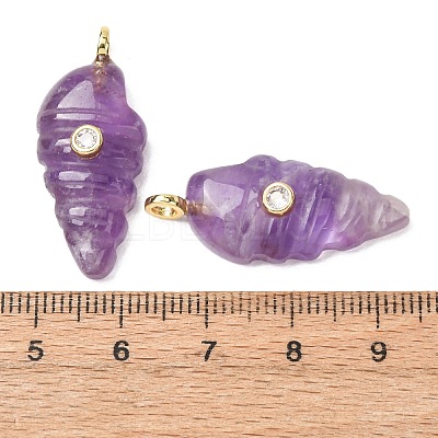 Natural Amethyst Carved Pendants G-H357-04G-09-1