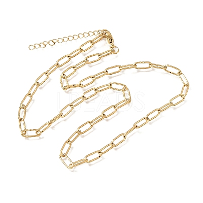 4MM 304 Stainless Steel Textured Paperclip Chain Necklaces for Man and Women SA-CBAB767-12G-1