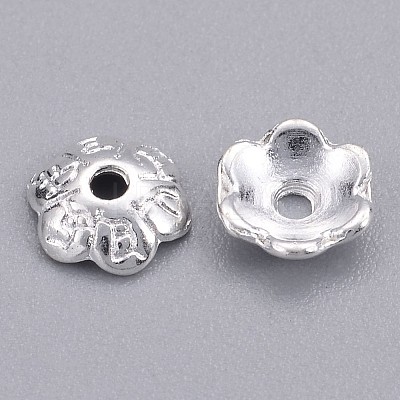 6-Petal Tibetan Style Alloy Flower Bead Caps LS-TIBE-S220-S-RS-1