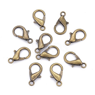 Antique Bronze Tone Zinc Alloy Lobster Claw Clasps X-E107-AB-1