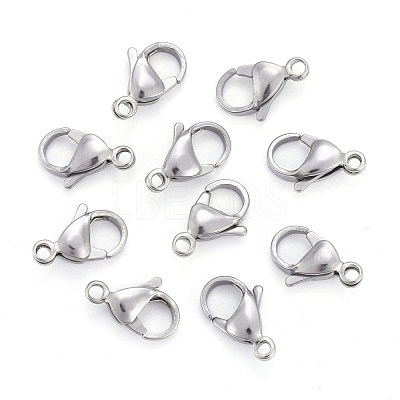 Tarnish Resistant 304 Stainless Steel Lobster Claw Clasps X-STAS-F182-01P-A-1