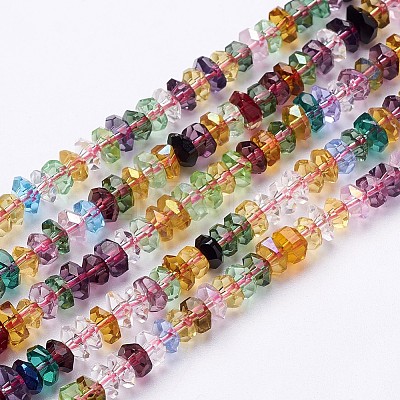 Faceted Glass Rondelle Beads Strands X-GF3x6mm-5-1